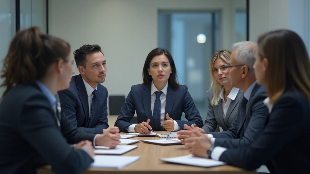 Профессиональное деловое совещание с обсуждением стратегии кризис-менеджмента