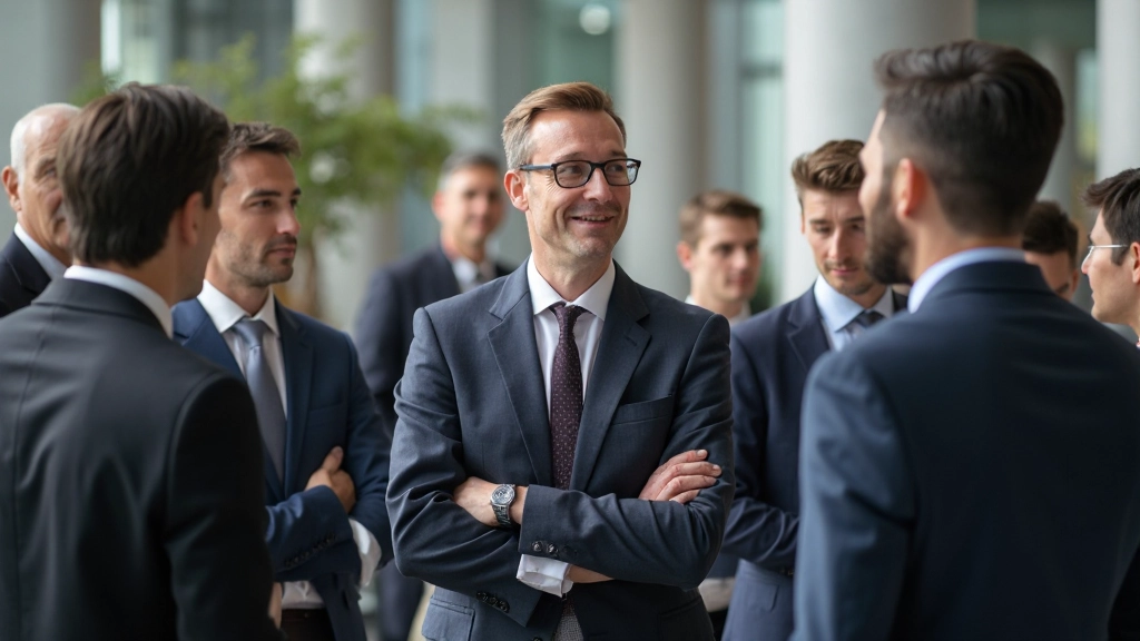 Профессиональное фото группы деловых людей, обсуждающих сетевые связи на конференции