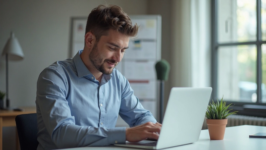 Профессиональный портрет специалиста с ноутбуком в офисе